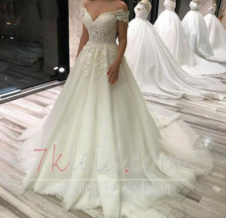 Brautkleid Tüll Lange Rückenfrei Tiefer V-Ausschnitt Natürliche Taille Brautkleid Tüll Lange Rückenfrei Tiefer V-Ausschnitt Natürliche Taille