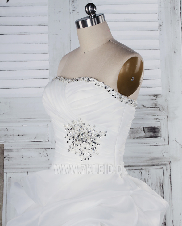 Exklusive Natürliche Taille Ärmellos Schick Asymmetrisch Brautkleid