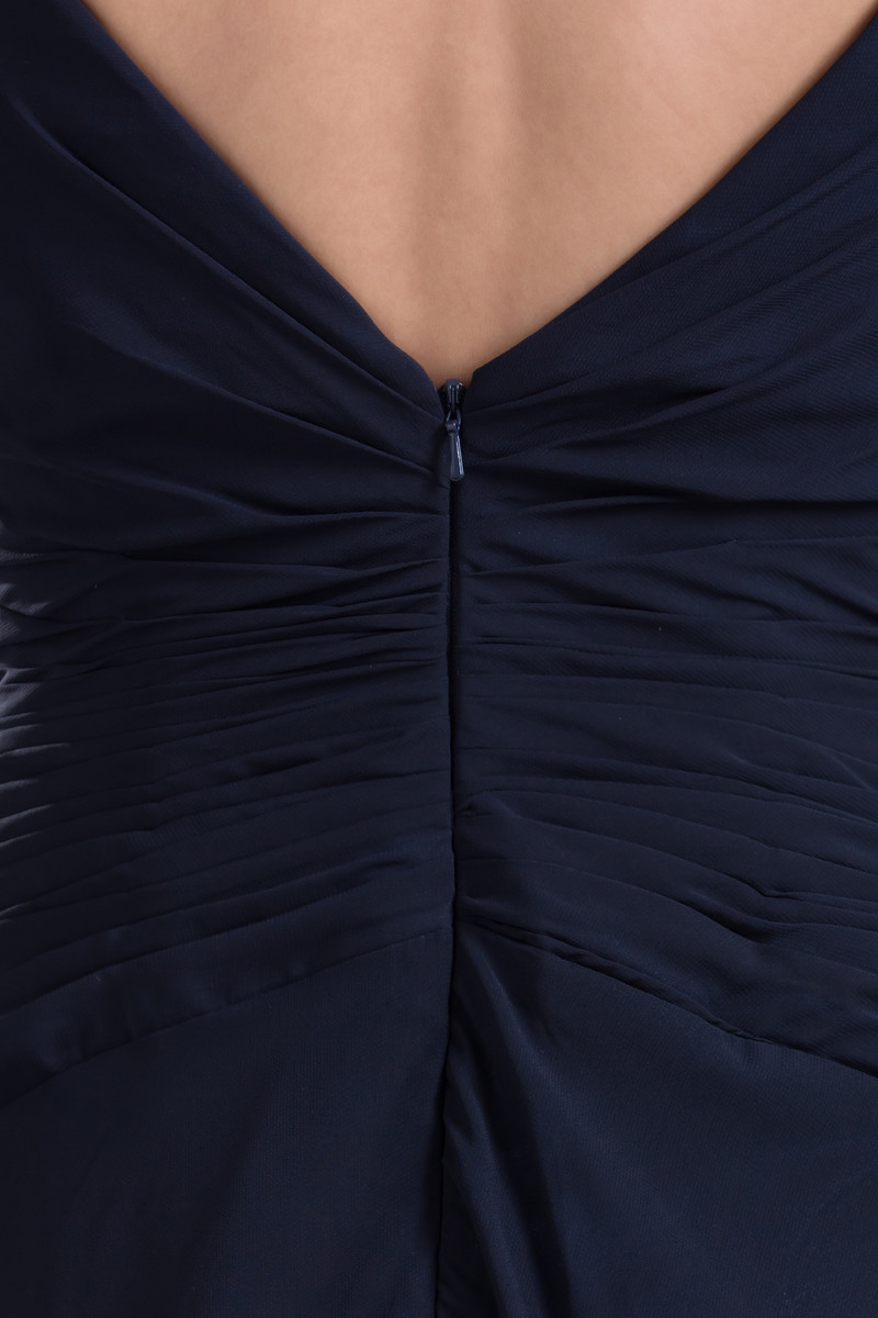 Natürliche Taille Plissiert Mitte Rücken Konservativ A-Linie Abendkleid